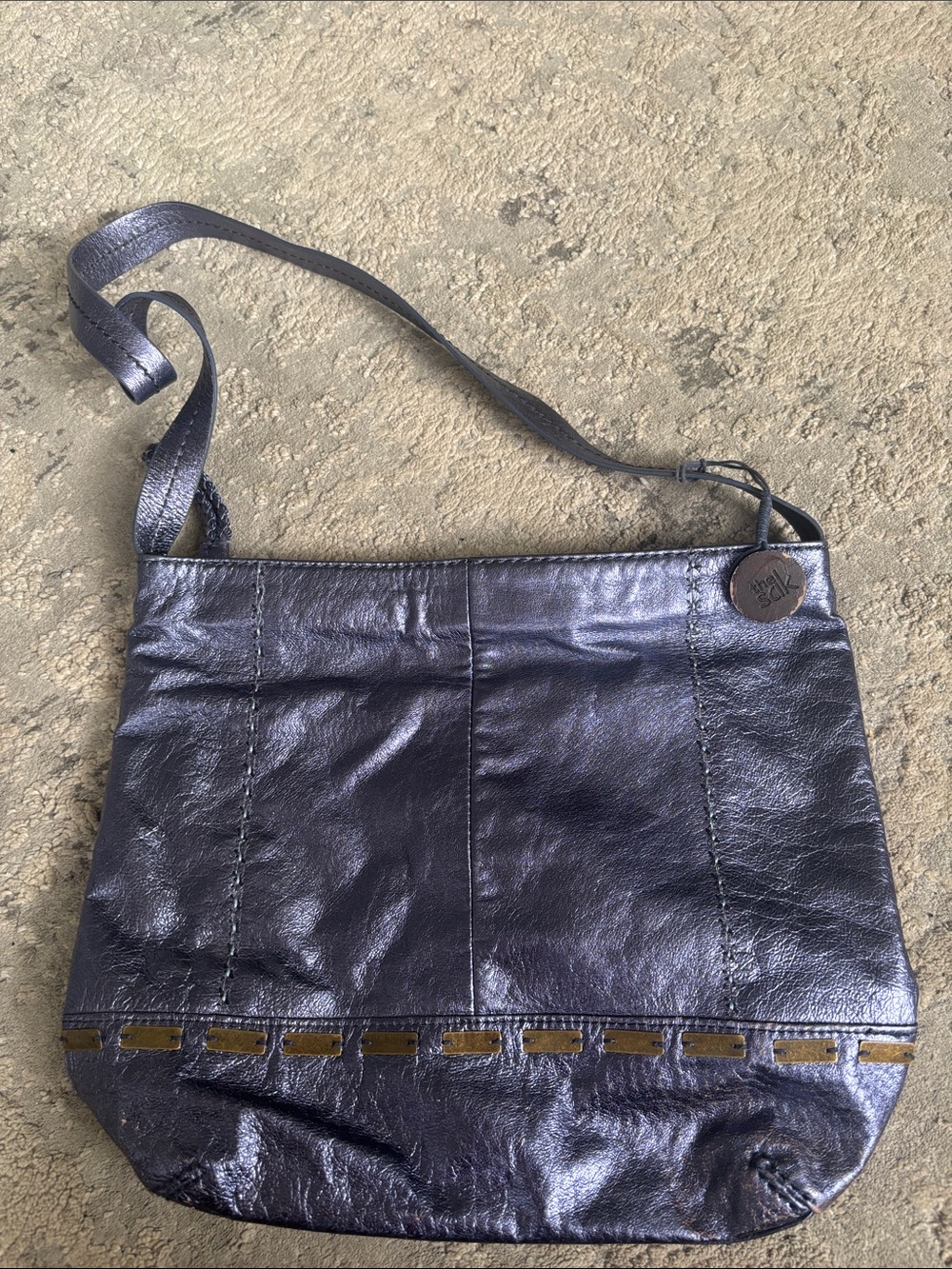 The Sak Metallic Navy Shoulder Bag